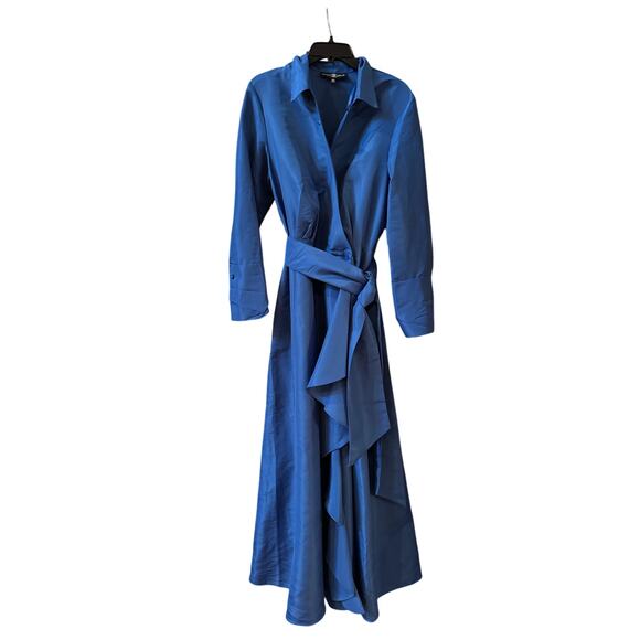 Betsy & Adam Ocean Blue Taffeta Gown - Size 16 - Picture 5 of 6